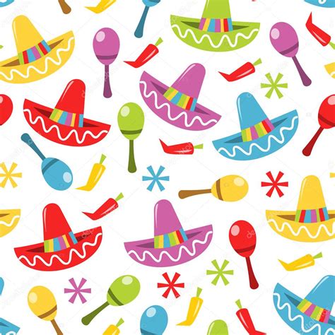 Free + easy to edit + professional + lots backgrounds. Mexican Fiesta Seamless Pattern Background — Stock Vector ...