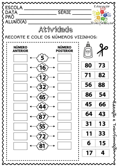 Atividades De Matematica Antecessor E Sucessor