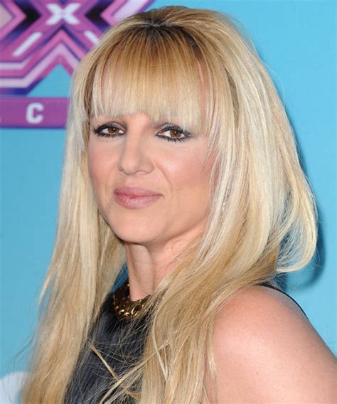 Britney spears cut her signature long blond hair into a lob of sorts. Britney Spears Long Straight Casual Hairstyle with Blunt ...