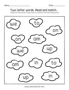 Words with the letter l are notoriously tricky for kids to say, let alone read! Two letter words matching worksheet | Two letter words ...
