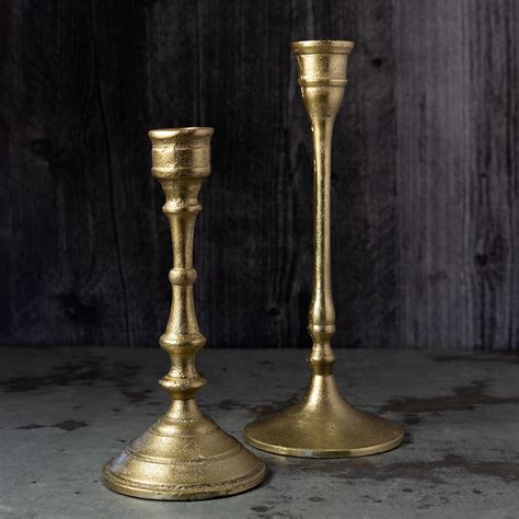 Set Of Brass Finish Taper Candle Holders Roger Chris Shop Taper Candle Holders Candle