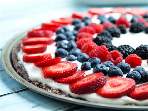 Serve with vanilla ice cream for a terrific summer dessert. Easy & Healthy Fruit Dessert Pizza - Happy Healthy Mama