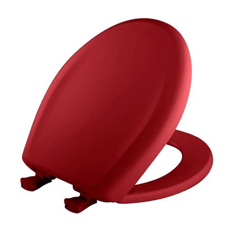 Bemis Soft Close Round Plastic Closed Front Toilet Seat In Red Removes