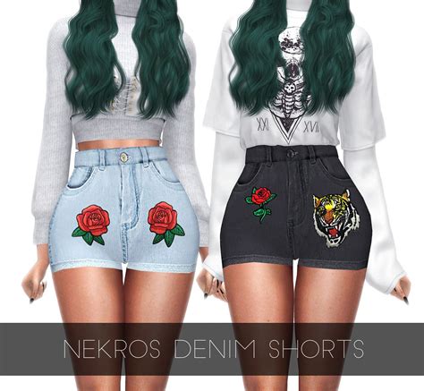 Kenzar Sims4 Sims 4 Clothing Clothing Tags Boho Shorts Denim Shorts