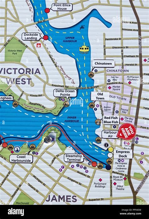 Victoria Map Of Inner Harbour And Neighbourhood Vancouver Island