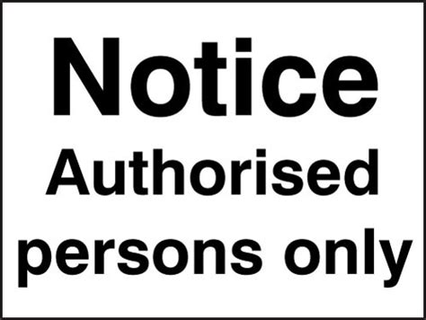 Slater Safety Notice Authorised Persons Only