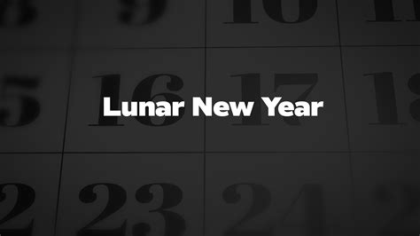Lunar New Year List Of National Days