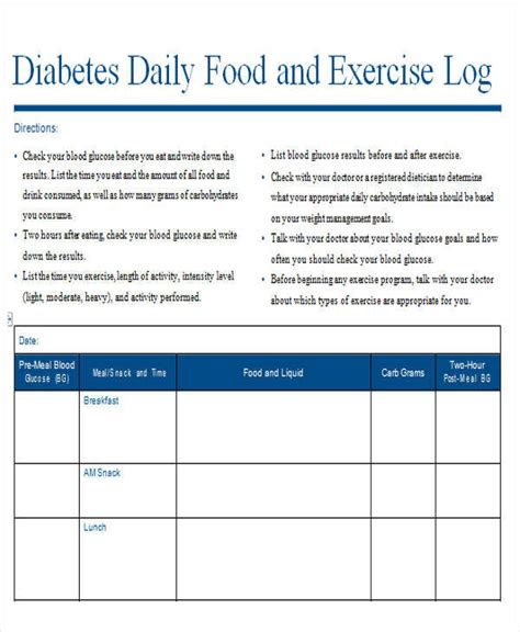 Diabetes meal planning templates ex diabetic. FREE 37+ Log Templates in MS Word