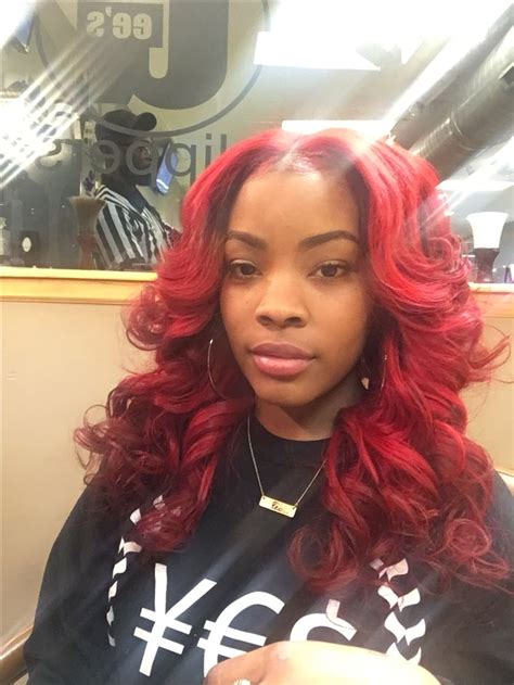 Red Head Red Hair Middle Part Sew In By Markia Lashay