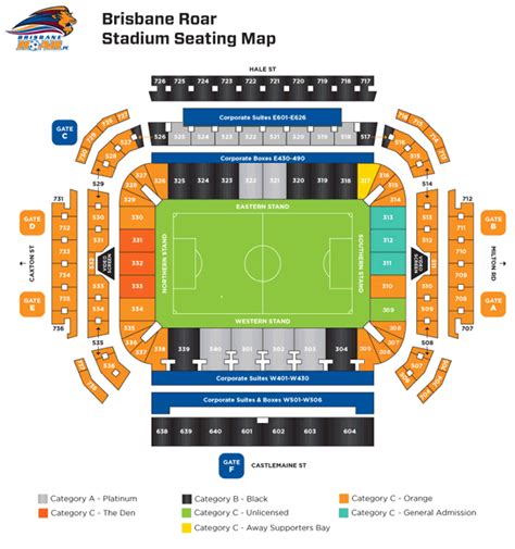 The latter is also the least popular, forcing organizers to open only bottom tier of seating for games. Brisbane Roar 2012/13 Suncorp Stadium seating map by ...