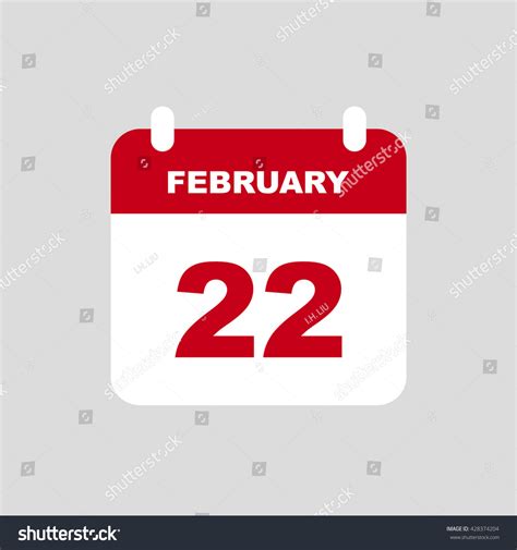 February 22 Calendar Icon Stock Vector Royalty Free 428374204
