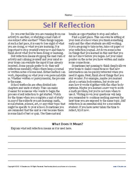 Student Reflection Sheets Lesson Plans And Worksheets