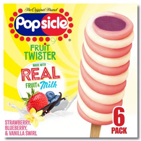 Popsicle Fruit Twister Strawberry Blueberry And Vanilla Swirl Fruit And Milk Ice Pops 6 Ct