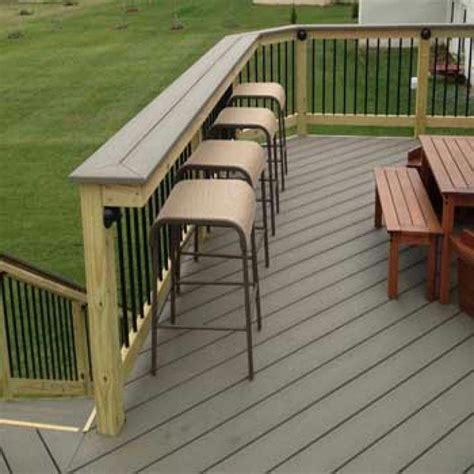 Yet it is an excellent means to add an useful usage to conceal your basic so if you don't really want to remodel your deck railing, but still intend to add a sprinkle of style to your deck, then think about adding a bar area to it. Installing A Rail Bar Top An Easy And Inexpensive Way To Add Deck Building A Deck Railing # ...