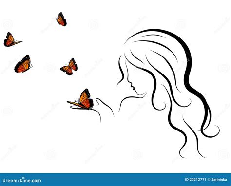 Woman And Butterflies Stock Vector Illustration Of Woman