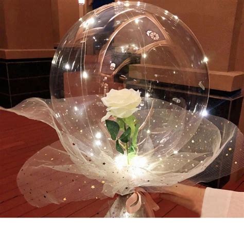 Diy Rose Balloon Bouquet Kit Wled Fairy Lights In 2021 Balloon