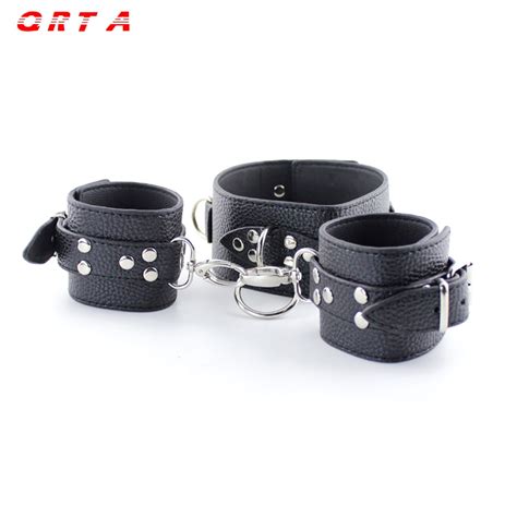 Buy Qrta Leather Neck Collar Handcuffs Wrist Restraint
