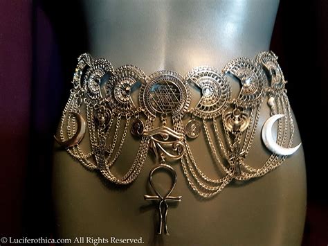 Egyptian Lemurian Ankh Hip Chain Belt