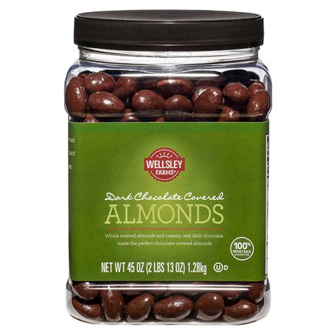 Wellsley Farms Dark Chocolate Covered Almonds 45 Oz Bjs Wholesale Club