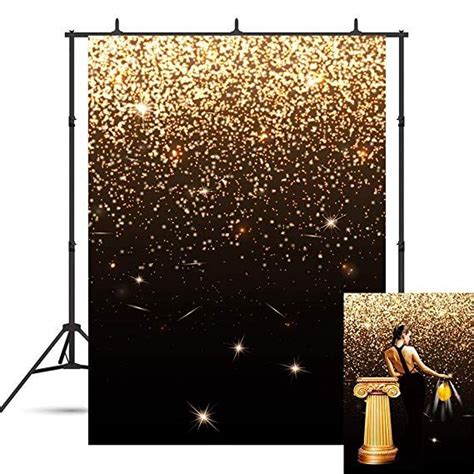 Fanghui Backdrops Golden Glitter Sequin Spot Bokeh And