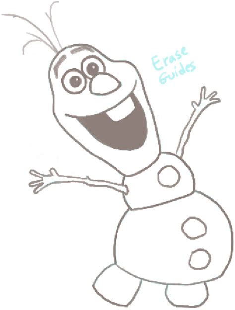 How To Draw Olaf The Snowman From Frozen With Easy Steps Tutorial How