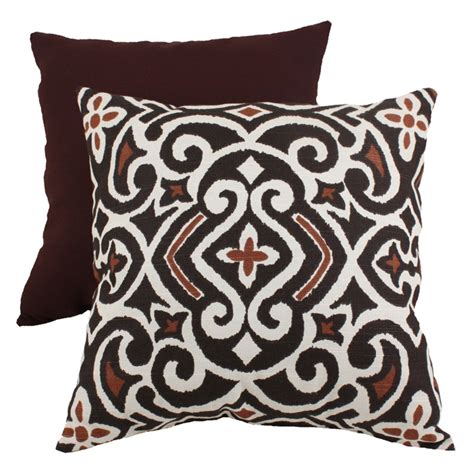 Pillow Perfect Decorative Brown And Beige Damask Square Toss Pillow