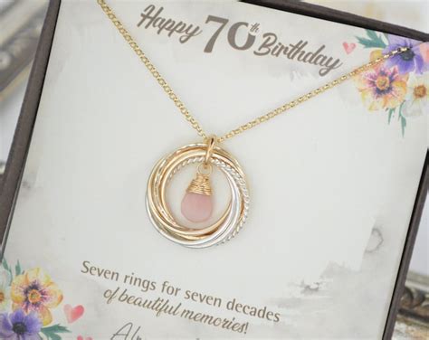 Birthday Jewelry For Mom Birthstone Jewelry Mixed Metal Necklace Decades Necklace