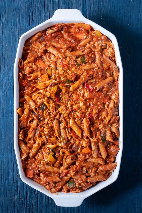 Add in the onion and next 4 ingredients. Vegetable Pasta Bake A Gluten Free Protein Packed Vegetarian Casserole