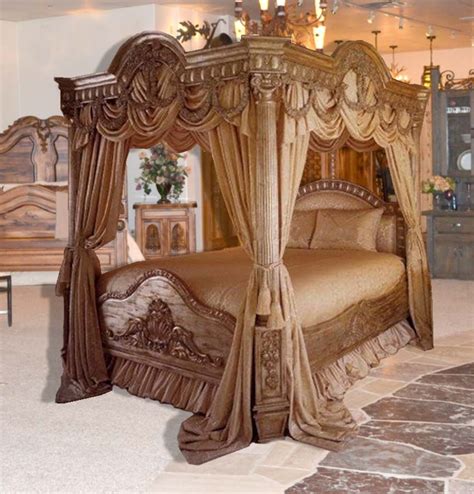 Gold Royal Queen Bed Canopy Curtain Beautiful Interior Design Bedroom