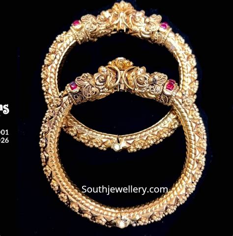 Antique Gold Nakshi Kadas Indian Jewellery Designs