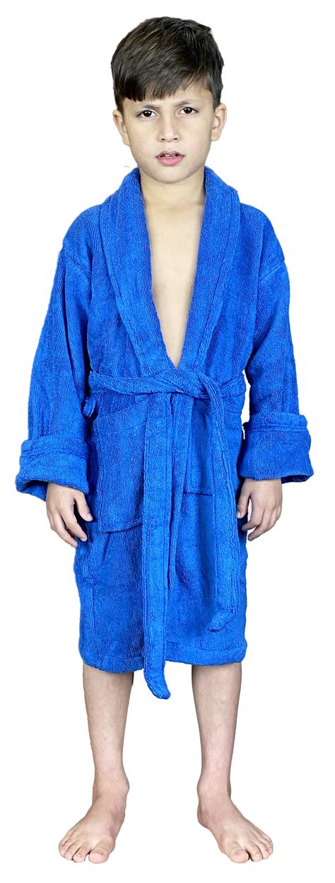 Terry Cotton Bathrobe For Girls And Boys Shawl Robes Spa Toddler Robe