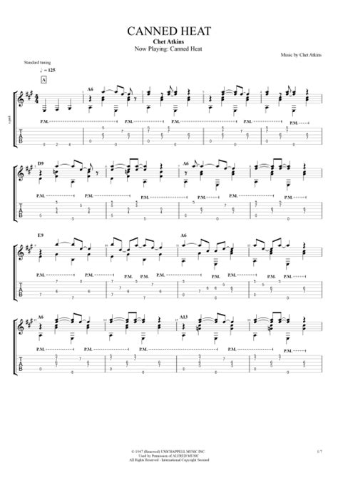 Canned Heat By Chet Atkins Full Score Guitar Pro Tab