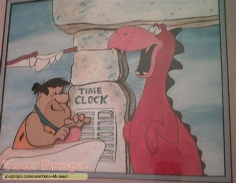 The Flintstones Animation Cel Of Fred Punching Time Clock From Opening