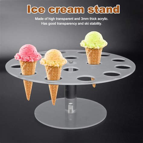 Buy Ice Cream Cone Holder Cupcake Cones Baking Rack Hole Acrylic Ice Cream Cone Cupcakes