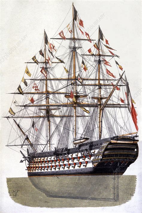 18th Century Warship Stock Image V3300129 Science