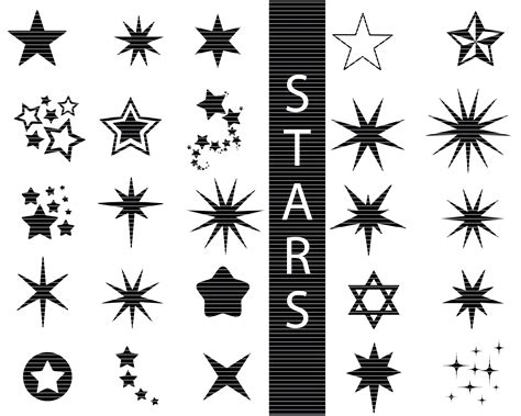 Star Svg Bundle Star Clipart Star Digital Download Svg Stars Svg Star