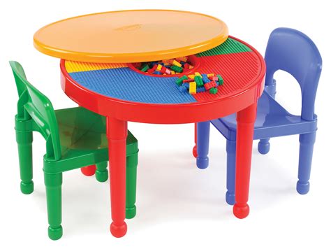 Tot Tutors Kids 2 In 1 Plastic Lego® Compatible Activity Table And 2