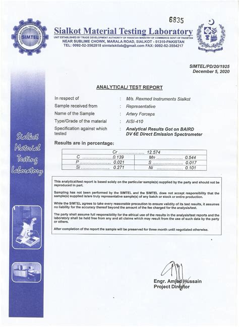 Certificates Rexmed Instruments