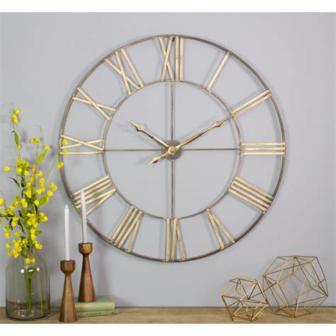 Gracie Oaks Oversized Mosher Round Metal 40 Wall Clock And Reviews Wayfair