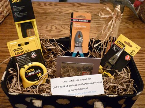 Gift baskets are often a coveted raffle prize because they combine a selection of items grouped around a theme baskets themed gift baskets diy gift baskets basket gift fundraiser baskets raffle baskets fundraiser crafts chinese auction silent. Raffle Prizes for Men | Honey-Do" Basket! - Includes $50 ...