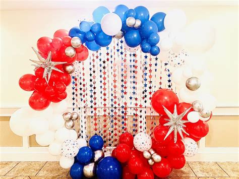 4th Of July Balloon Arch On Circle Stand In 2022 Balloons Balloon