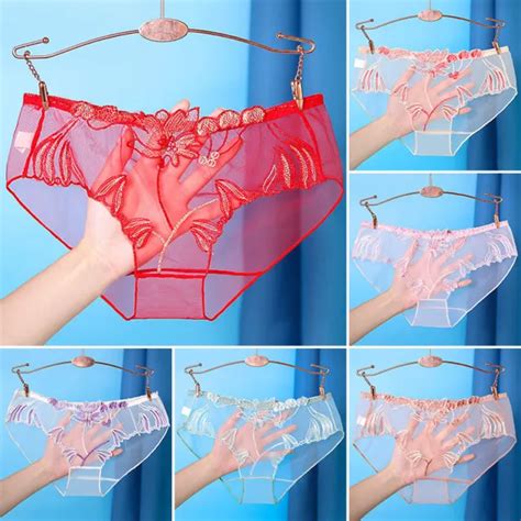 women s sexy underwear see through lingerie mesh panties briefs lace knickers 2 99 picclick