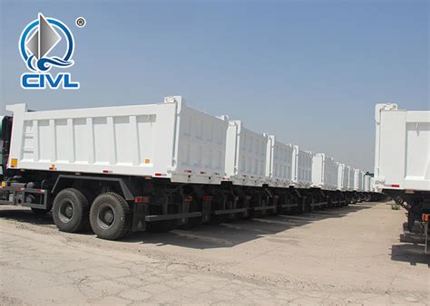 White Color Rhd Heavy Duty Dump Truck 6x4 Drive Type 15m3 30t Load Capacity