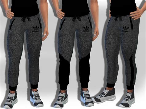The Sims Resource Male Sims Grey Melange Jogging Pants