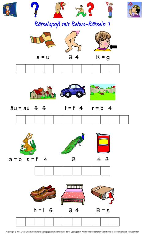 Woerterraetsel kinder / kreuzwortratsel spielerisch englisch lernen fur kinder my little english box : Rebus-Rätsel 1 - Medienwerkstatt-Wissen © 2006-2017 ...
