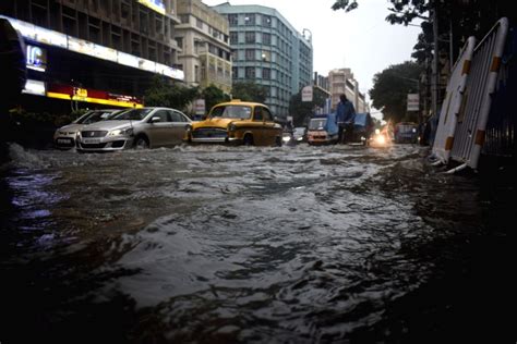 Waterlogged Street During Heavy Rain In Kolkata