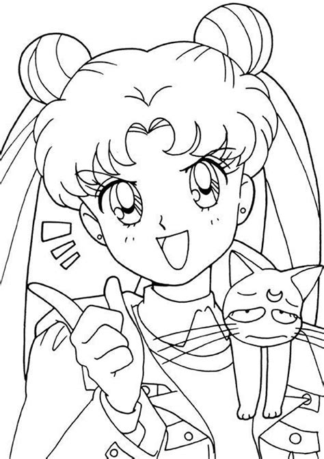 Sailor Moon Coloring Pages Cat Coloring Page Cartoon Coloring Pages