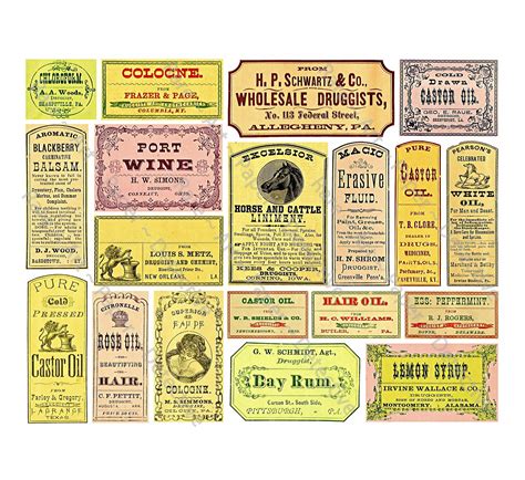 Glass Bottle Pharmacy Labels Apothecary Stickers Medicine Etsy