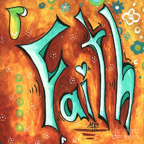 Faith Inspirational Typography Art Original Word Art Painting By Megan