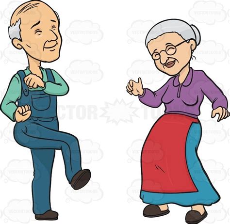 Elderly Couple Smiling While Dancing